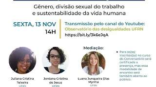 Gênero, divisão sexual do trabalho e sustentabilidade da vida humana (Live)