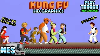 Kung-Fu (NES) Playthrough - HD Graphics Version [No Damage] || Mesen HD Pack Games