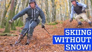 Skiing Without Snow - Downhill in Leafy Forest!