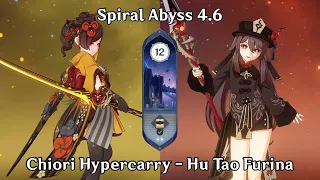 [Spiral Abyss 4.6] Chiori Hypercarry and Hu Tao Furina - Genshin Impact Indonesia