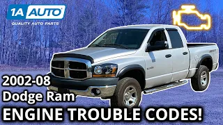 Top Check Engine Trouble Codes 2002-08 Dodge Ram 1500 Truck