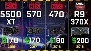 RX 5500 XT vs RX 570 vs RX 470 vs R9 370X || 1080p AMD Radeon GPU comparison
