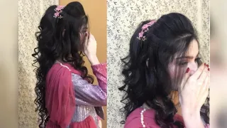 Long Hair Barbie Hairstyle || Walima Bridal Hairstyle || Hevy Look Hairstyle || Zk Makeover Salon