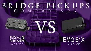 EMG HOT 70 RETRO ACTIVE vs EMG 81X - Bridge Pickup Guitar Tone Comparison Demo