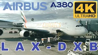 Emirates EK216 Airbus A380 LAX-Dubai Economy Review (4K)