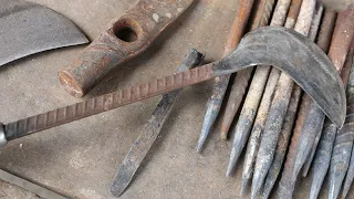 Forging a KATANA (Fish cutting knife) out of Rusted Iron CHAIN| Forging a KATANA from a GIANT WRENCH