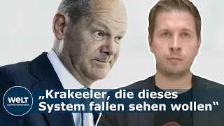 KANZLER AUSGEBUHT: SPD-Generalsekretär Kühnert über Proteste gegen Scholz in Neuruppin