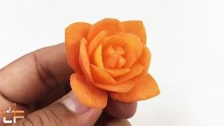 Simple Carrot Flower Carving Garnish - Art Of Vegetable Carving Designs