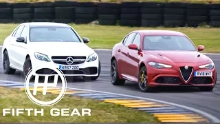 Fifth Gear: Mercedes AMG C63 Vs Alfa Romeo Quadrifoglio Drift Test