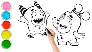 How to draw Oddbods Pogo, Slick for Kids & Toddlers|Easy Oddbods Drawing, Painting, Satisfying art