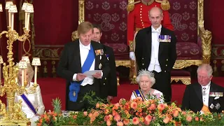 2018: Dutch King Willem-Alexander and Queen Máxima about Queen Elizabeth II