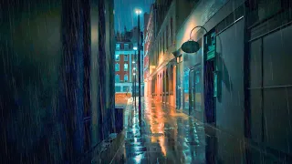 1+ Hour London Rain Walk at Night - Dark, Lonely Streets as Rain Falls at Midnight | ASMR 4K HDR