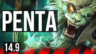 RENGAR vs RENEKTON (TOP) | Penta, Rank 1 Rengar, 8k comeback, 6 solo kills | JP Grandmaster | 14.9