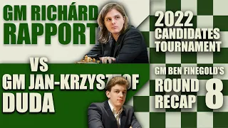 2022 Candidates Round 8: GM Richárd Rapport vs GM Jan-Krzysztof Duda