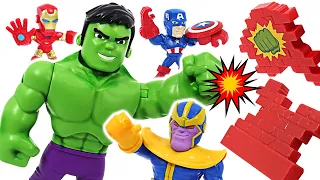 Marvel Spidey and His Amazing Friends Power Smash Hulk! Defeat the Thanos! | DuDuPopTOY