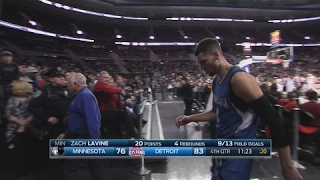 Zach LaVine Torn ACL Injury | Timberwolves vs Pistons | February 3, 2017 | 2016-17 NBA Season#1