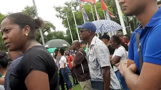 Protestdemonstratie op Onafhankelijkheidsplein in Suriname