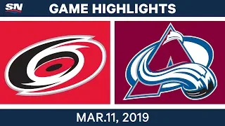 NHL Highlights | Hurricanes vs. Avalanche – Mar 11, 2019