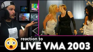 Madonna, Britney, Christina, Missy Elliot VMAS LIVE 2003 Reaction| Dereck Reacts