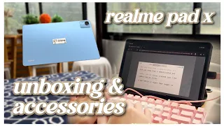 realme pad x ✨ unboxing + accessories 2022 | aesthetic asmr on a rainy day 🌧️ | philippines