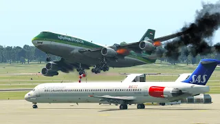 Worst Boeing 747 Emergency Landing With Fire Engine By Training Pilots |Xplane 11