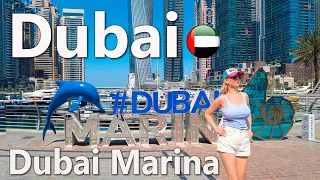 Beautiful Dubai Marina City Walking Tour 2024 4K 🇦🇪