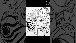 Anime sketch | How to draw Obito with 3 masks #shorts #naruto #anime