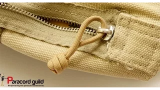 Fixing a broken zipper with paracord-  extended Matthew Walker knot