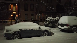 Toronto Post Snowstorm Morning Walk - A 6:30 AM Snow Covered And Nearly Deserted Downtown Core - 4K