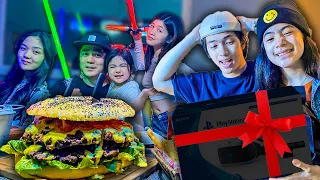 SURPRISING Dad With GIANT Dinner Game Night (Fathers Day) | Ranz and Niana