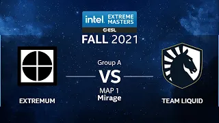 CS:GO - EXTREMUM vs. Team Liquid [Mirage] Map 1 - IEM Fall 2021 - Group A - NA