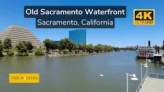 4K Walking Tour of Old Sacramento Waterfront in Sacramento, California