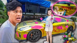 SPRAY PAINT PRANK sa GTR ni Jonah!