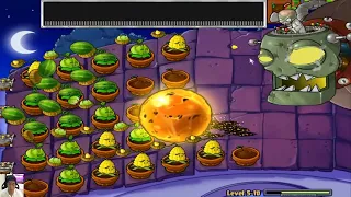 99 Gatling Pea Cob Cannon vs Zomboss - Plants vs Zombies Minigame