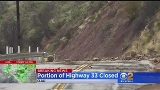 Debris Flows, Rock Falls Close Stretch Of Highway 33 Closed