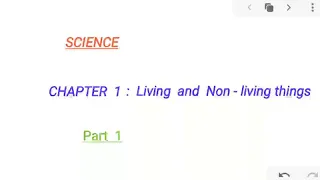 SCIENCE   Class 3,  CHAPTER 1.    Living and Non-living Things