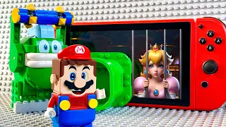 Lego Mario enters the Nintendo Switch but Spike blocks him! Will he save Peach? #legomario