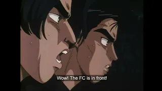 Initial D Takumi Overtakes Ryosuke (Beat of the rising sun HD)