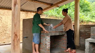 45 days to complete the house wooden kitchen, build a kitchen and build a water tank | Dang Thi Mui