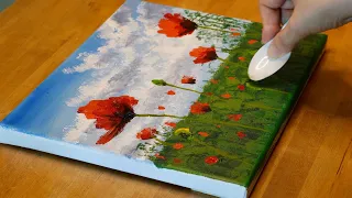 Poppy field Easy to paint ♥️ | Using a Spoon 🥄