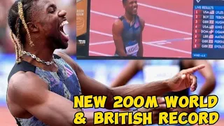 Noah Lyles set New 200m world record in 2023 and Zharnel Hughes set new 200m British record
