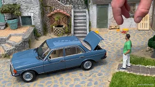 1:18 Mercedes-Benz W123 200E 1982, china blue - Norev Dealer Edition [Unboxing]