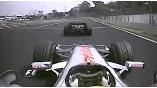 Lewis Hamilton overtaking David Coulthard Onboard Brazilian GP 2007