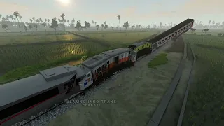 PLH Cicalengka, Kereta Bandung Raya adu banteng dengan Kereta Turangga Ilustrasi Beamng Drive