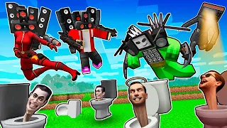 ALL EPISODES of Mikey & JJ and SPEAKER WOMAN and TV WOMAN vs SKIBIDI TOILETS in Minecraft! - Maizen