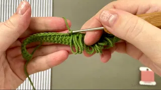 Вяжем вытянутые петли крючком.  Этот метод вязания я использую при создании игрушек.