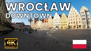 Wrocław, Poland 🇵🇱 Sunny walk in downtown Wroclaw, Old Town walking in European city - 4K HDR 60fps