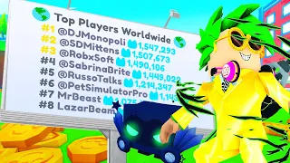 I got NUMBER 1 on the Leaderboard WORLDWIDE in Pet Simulator X!