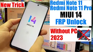 Redmi Note 11 Pro MiUi 14 FRP Bypass/Unlock Without Pc | Redmi Note 11 miui 14 Google Account Remove