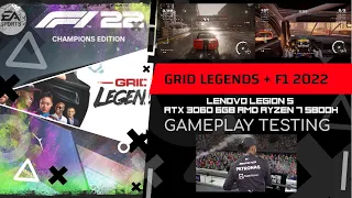 LENOVO LEGION 5 RYZEN 7 5800H RTX 3060 GAME TEST / GRID LEGENDS & F1 2022 / 4K 60FPS